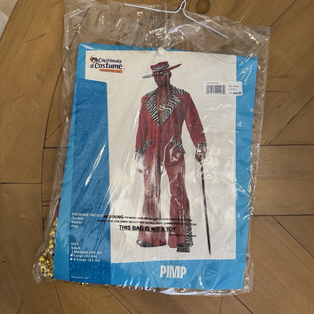 California Costume Collections Pimp Costume Adult Medium 40-42 Red READ